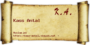 Kass Antal névjegykártya